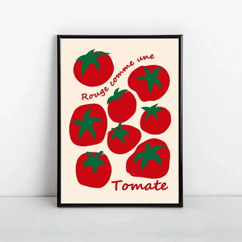 Modern Colorful Red Tomatoes Wall Art Prints Canvas Painting Poster Picture For Living Dining  Kitchen Room Home Decor