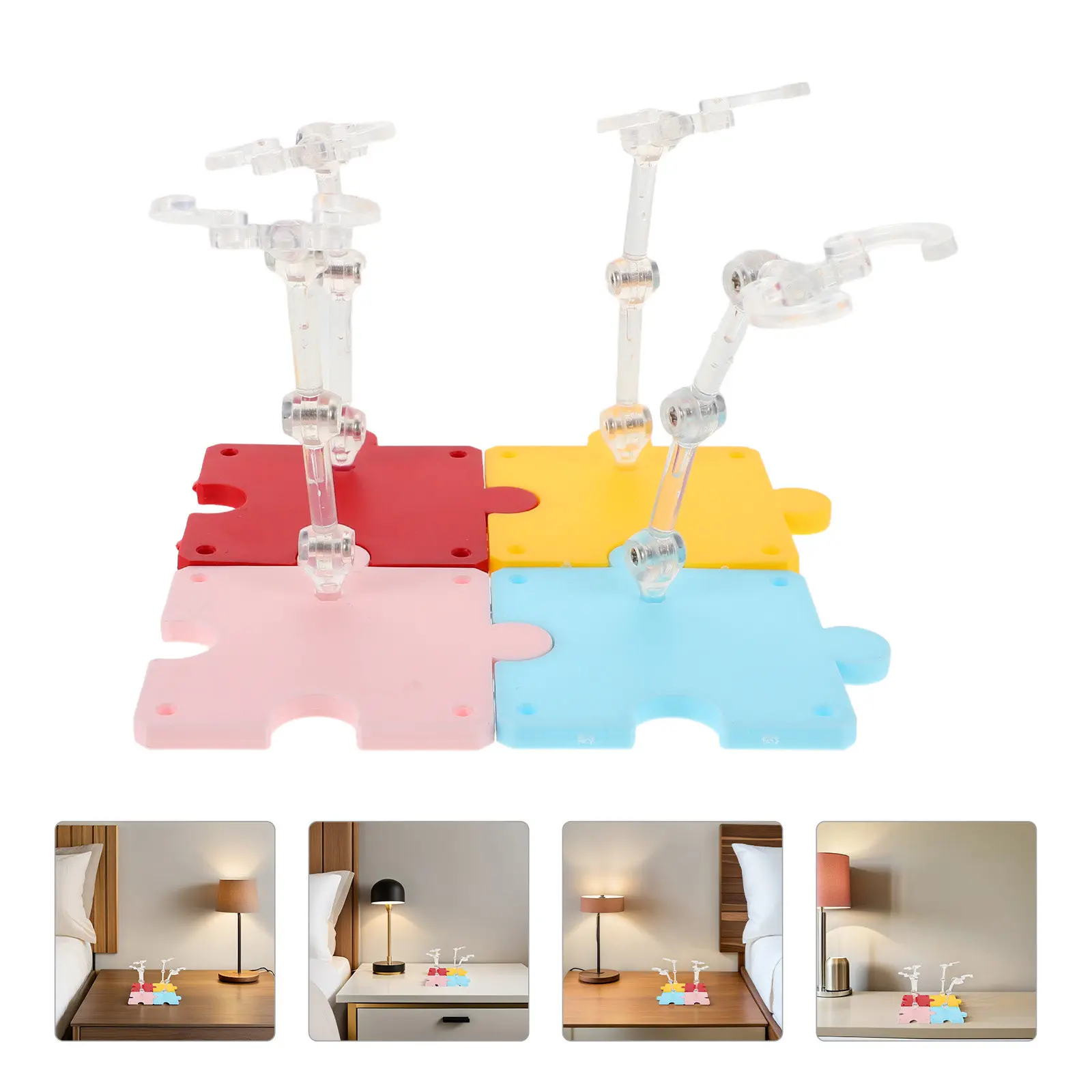 

4Pcs Display Stand Flexible Assembly Support Base for Action Figures Miniatures Car Interior Decor Stable Adjustable Holder