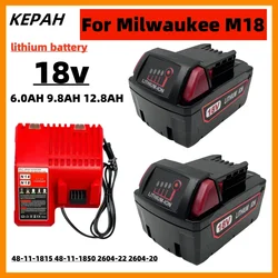 สำหรับ M18 milwaukee 18V 9800mAh/12800mAh อะไหล่สำหรับ milwaukee M18B5 XC Li-ion แบตเตอรี่48-11-1815 48-11-1850 2604-22 2604-20