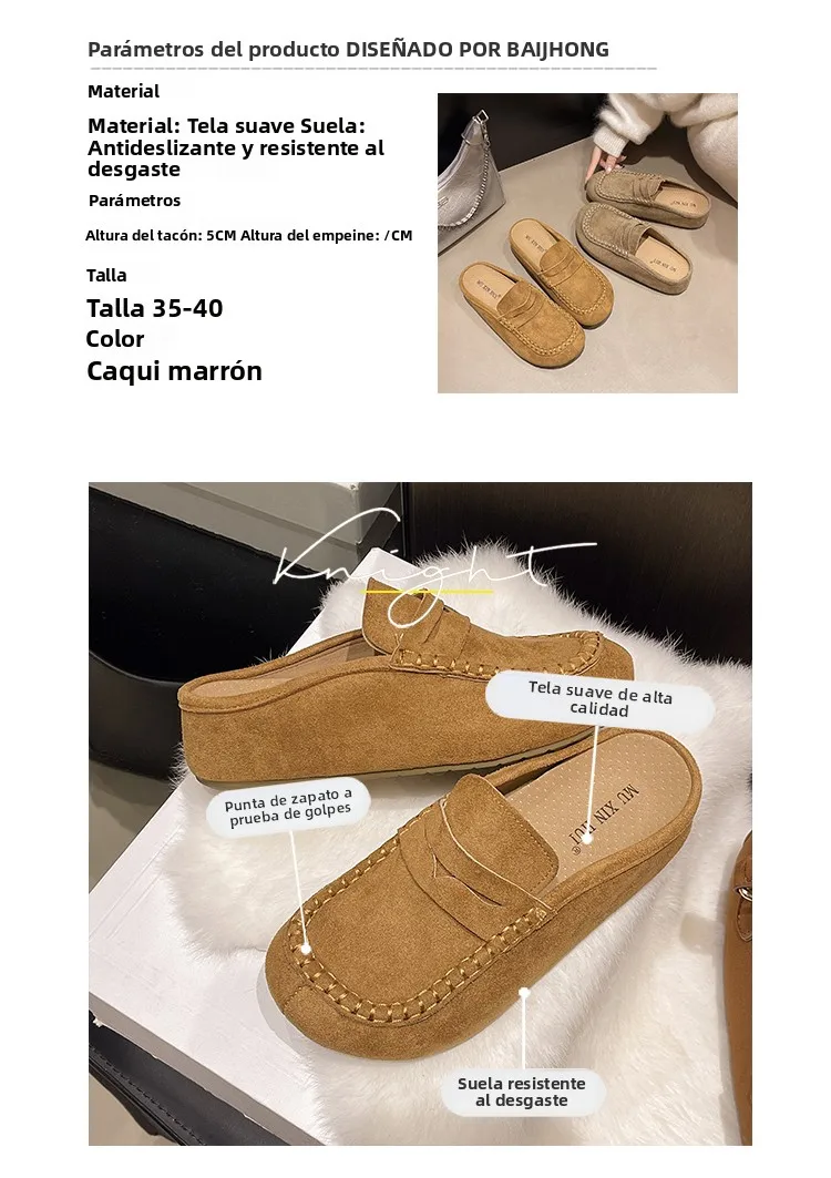 Sandalias Birkent para Mujer, Primavera 2026, Tacón Grueso, Casuales, de Media Planta, Fáciles de Poner, Tipo Mule, Cómodas