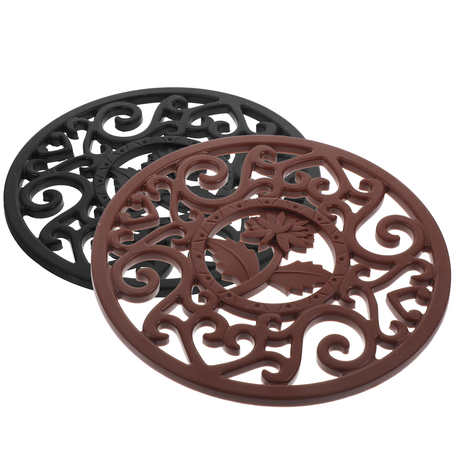 

2pcs Silicone Kitchen Mats Heat Resistant Anti Hot Decorative Pad for Coffee Insulation Holders Trivets Pan Dishes Protection