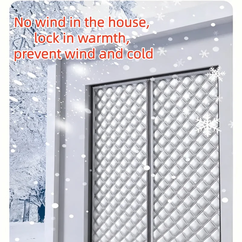 Winter warm cotton blocks cold air without drilling, thick windproof and cold proof door curtain