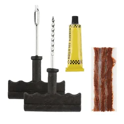 1 Set Puncture Repairing Kits Car Tire Repair Tools With Rubber Strips Tubeless Flat Tires Repair Tools Auto Accessories