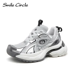 Smile Circle  Women Sneakers Flat Platform Sneakers Lace-up Casual Round toe Sneakers Ladies Shoes Trainers