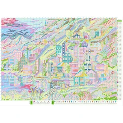 Rainbow Town Cross Stitch Kits Stamped 11CT 14CT  Needlework DIY Patterns Handmade Embroidery Set