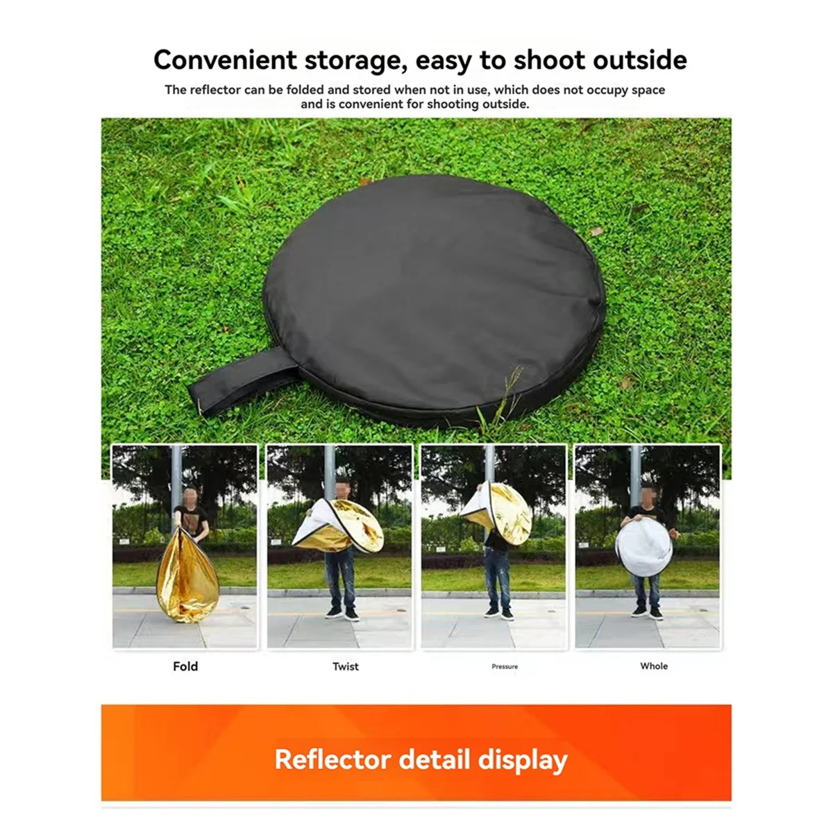 X64A_60x90 cm Riflettore fotografico portatile 5 in 1