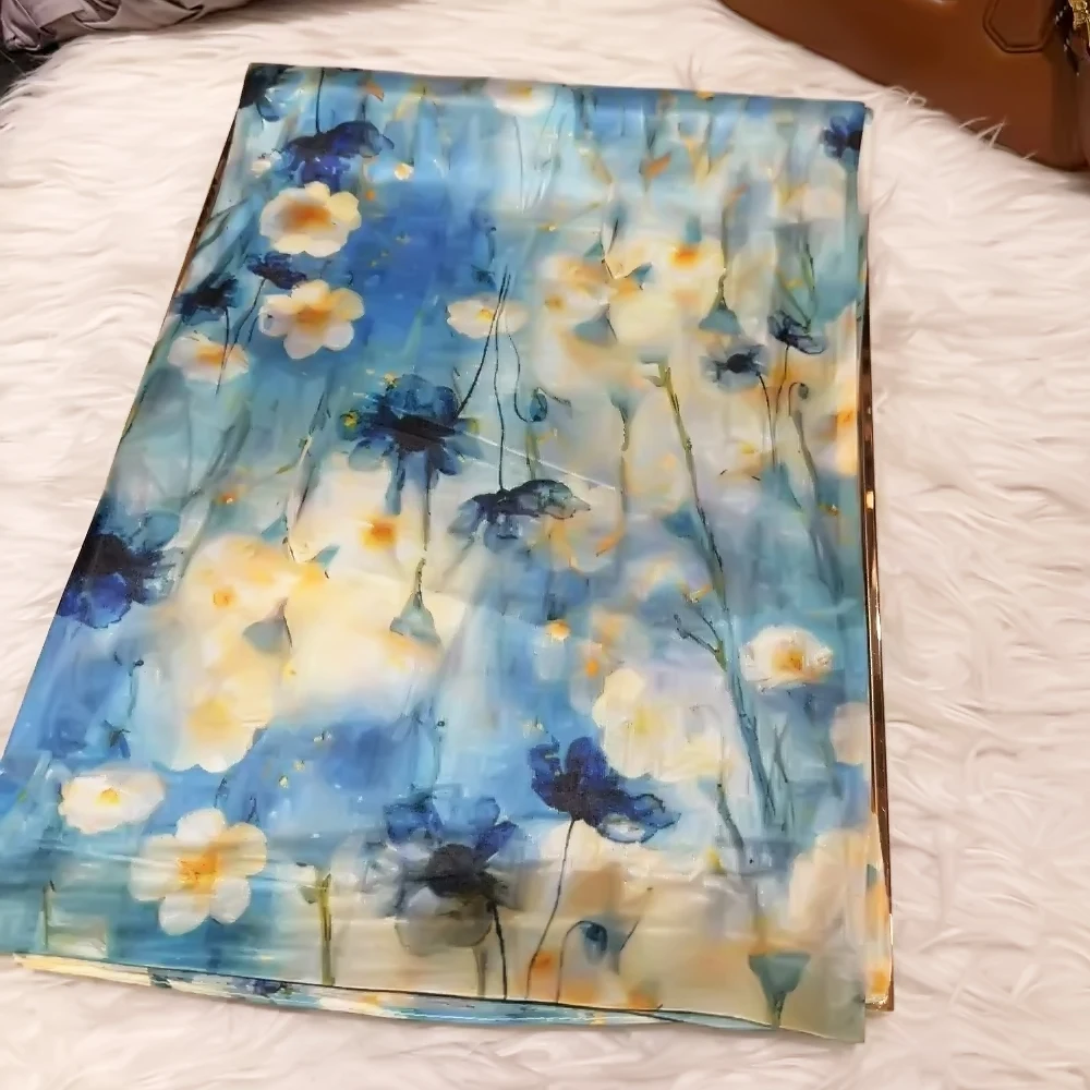 

БИСИФА | Сверхбольшой весенне-осенний 100% шелковый шарф, брендовые женские длинные шарфы, накидки, новый бежевый, белый, шелковый шарф с цветочным дизайном, шаль