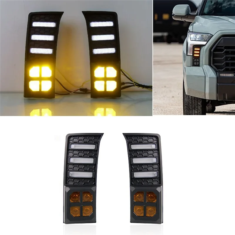 

AB16-LED Front Daytime Running Light For Toyota 2022 2023 Sequential Turn Signal Light