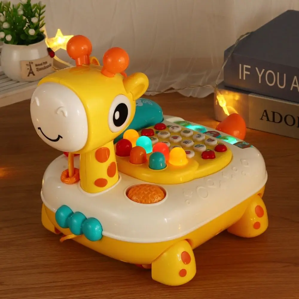 Elk Telephone Car Toy Whack-a-Mole with Wheels Emulated Telephone Toys Early Education Montessori Simulation Landline Phone