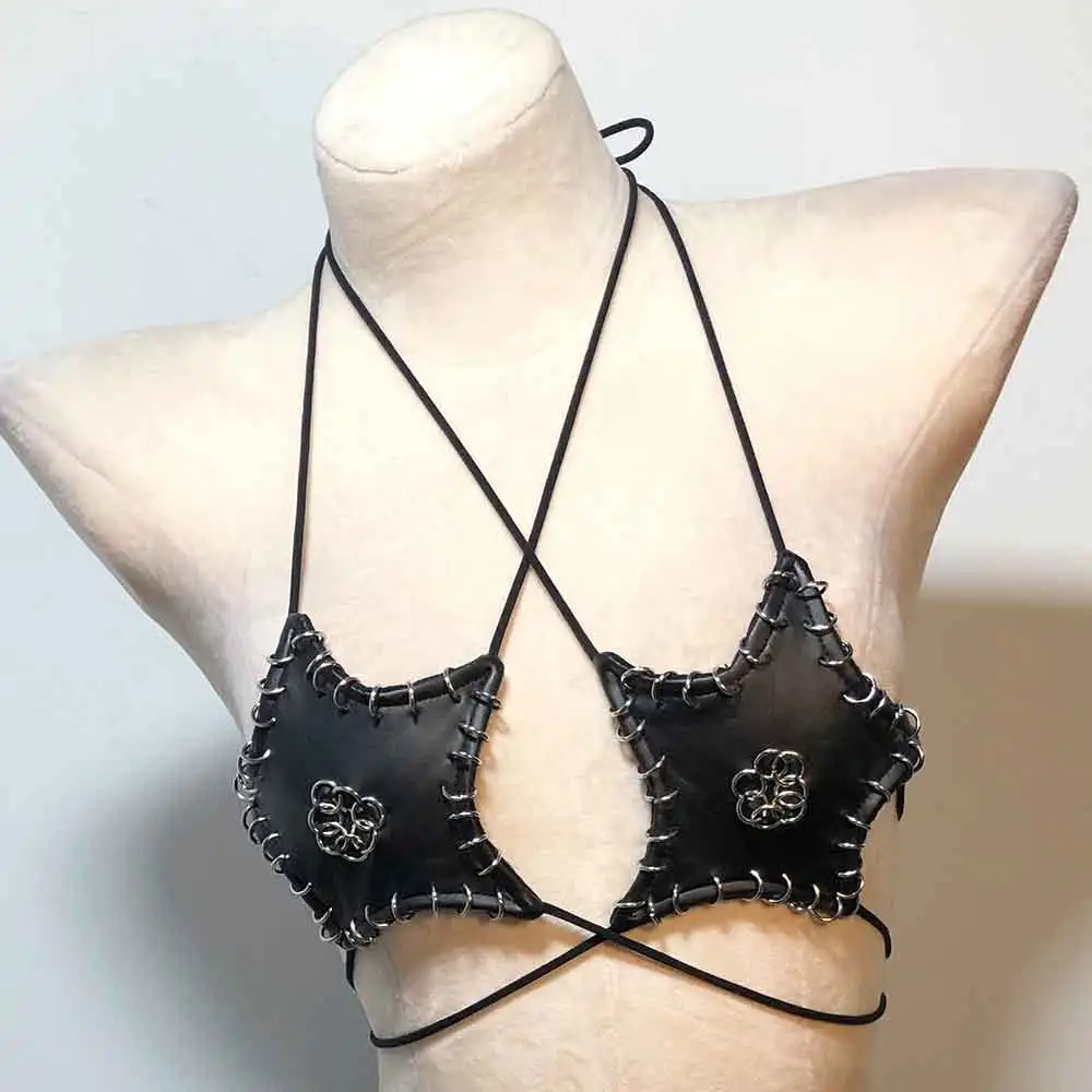 Goth Bra Tops Gothic Tank Vkei Cyber Punk Rock Clothes Emo Clothing Women's Grunge ALT Y2K T-shirt Rave Festival Outfit Summer
