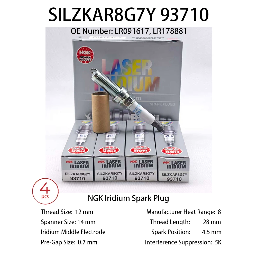 

4pcs 6pcs Original NGK Platinum Spark Plug SILZKAR8G7Y 93710 Suitable For Some Models of LAND ROVER DEFENDER DISCOVERY SPORT etc