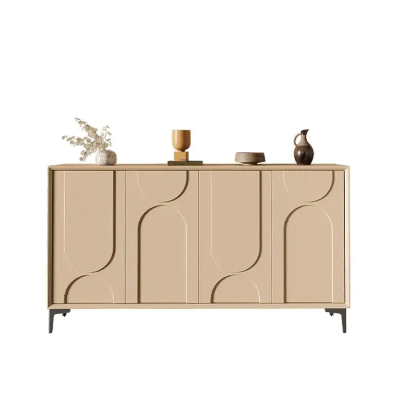 

cabinet integrated Italian cream wind solid wood household wall small apartment can be large capacity foyer cabinet