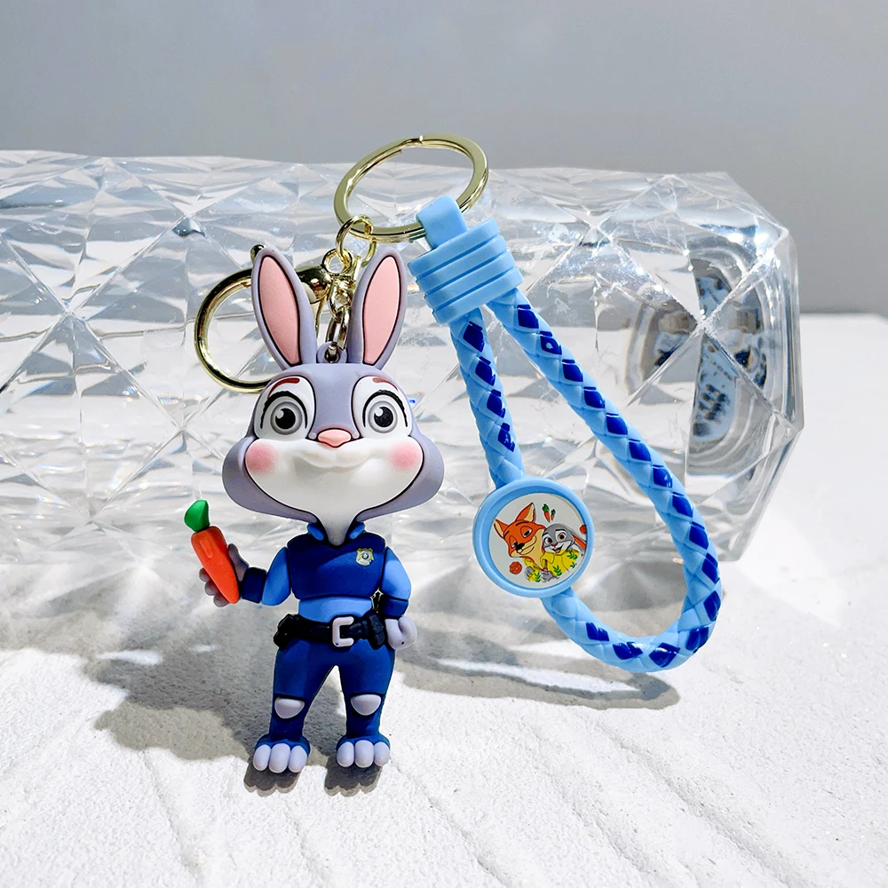 Disney Zootopia Animation Character Judy Nick Doll Keychain Bag Key Ring Pendant Accessories Cute Children's Toy Birthday Gi