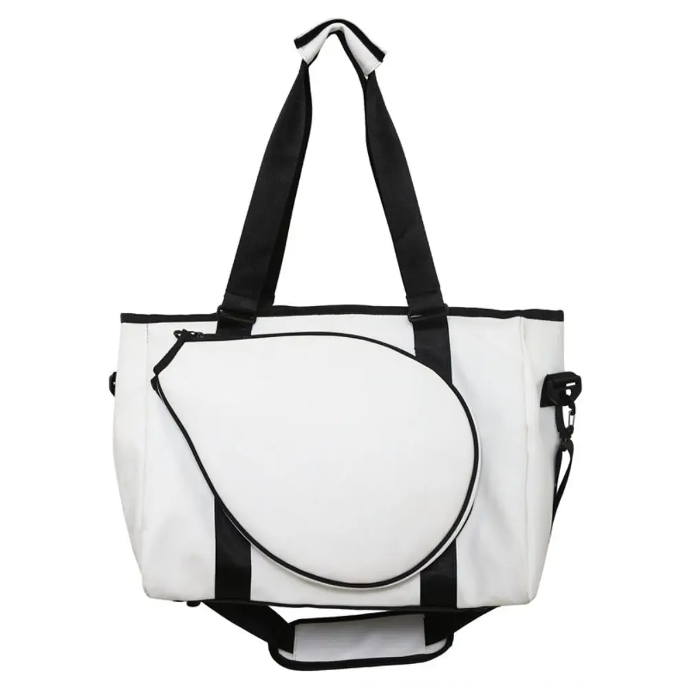Large Capacity Tennis Racket Bag with Handle Adjustable Tennis Shoulder Bag Pure Color One Shoulder Sports Fitness Bag Travel