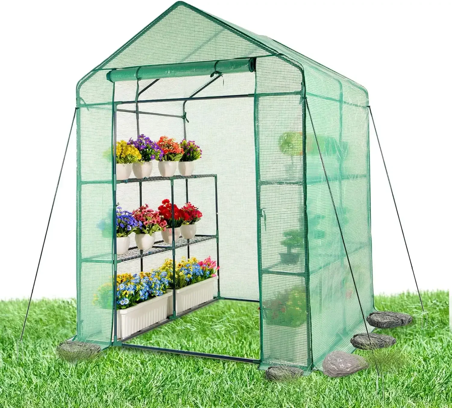 

Large Greenhouse 77 in. PE Cover & Steel Frame - All Seasons Outdoor - Easy Assembly