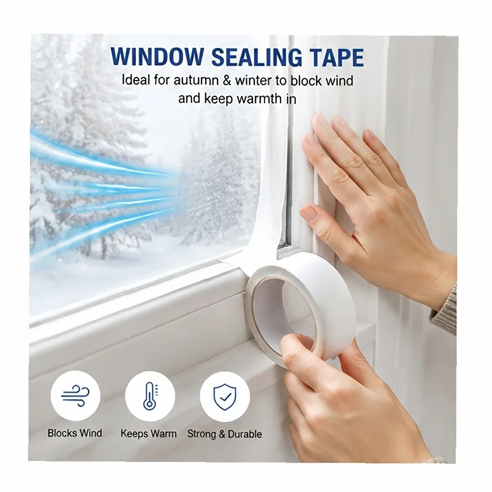 2 rolls White Duct Tape 40mm x 1000cm Heavy Duty Strong Adhesive, Easy Tear No Residue, Multi-for Surface Repair for Windows