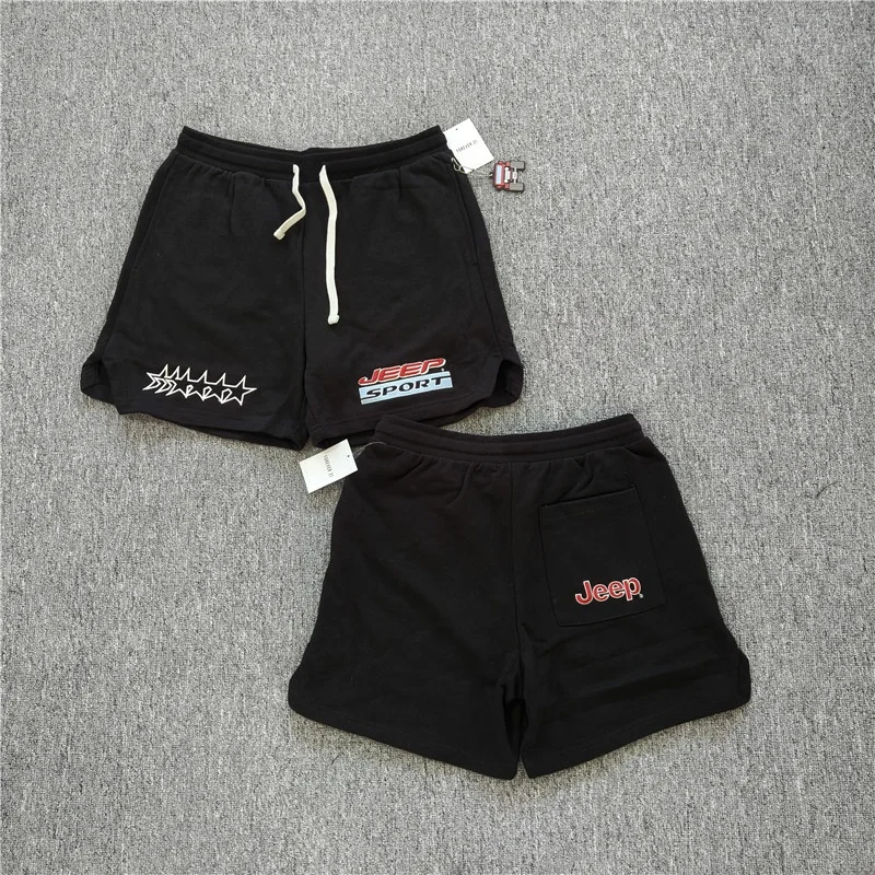 

Мужские брюки Fce orts из чистого хлопка для тренировок для фитнеса, брюки с пятью точками и вышивкой, свободный крой Spor Sle