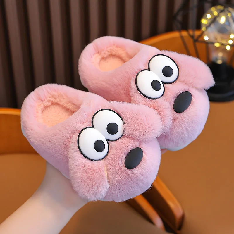 Pantuflas Cute Kid Cotton Slippers Winter New Anti Slip Boy House Shoe Warm Girl Cotton Shoes Cartoon Kid Shoes Fluffy Slippers