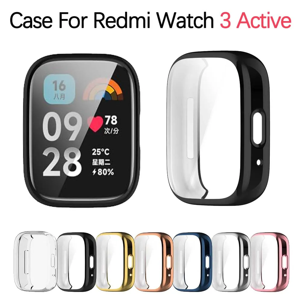 Displayschutzfolie für Redmi Watch 3 Active, weiche TPU-beschichtete Stoßfänger-Schutzhülle für Redmi Watch 3 Active.