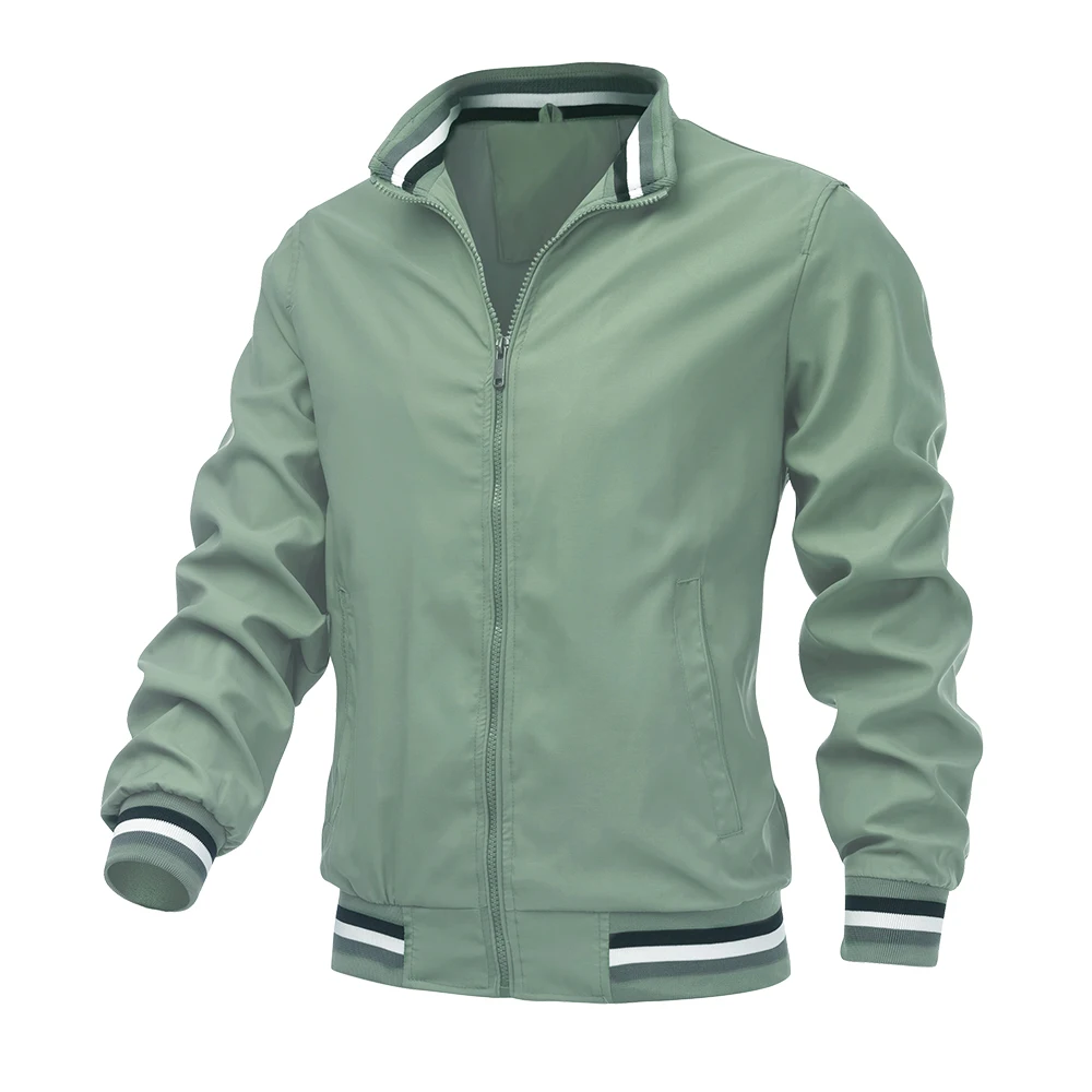 2025 ربيع الخريف عادية الصلبة موضة سليم Bomber سترة الرجال معطف جديد وصول سترات للعبة البيسبول الرجال سترة S-3XL #2