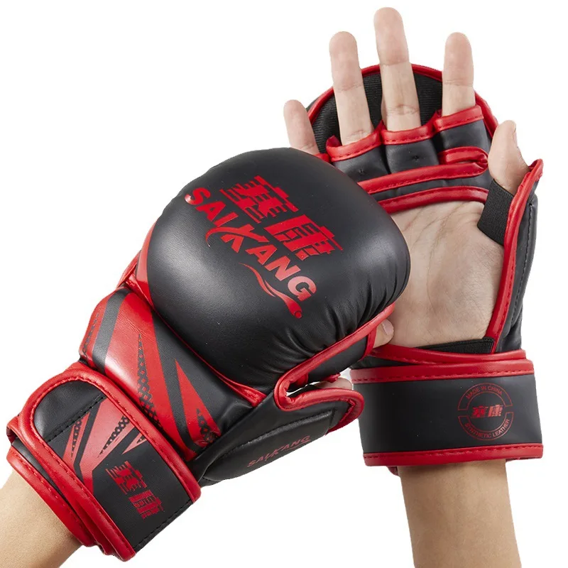 Thickened MMA Half-Finger Boxing Glove Breathable Free Fighting Sanda Mixed Martial Arts Training Glove Boxing Training Gear