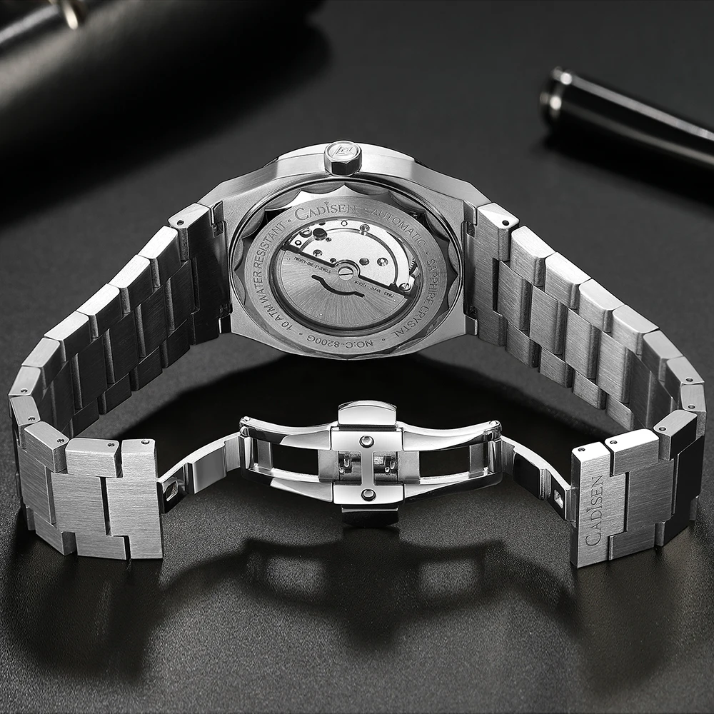 CADISEN 2026 Taucheruhr Saphir MIYOTA 8215 Deutscher Designer Herren Automatische mechanische Uhren 10 Bar Wasserdicht Geschenk mit Box