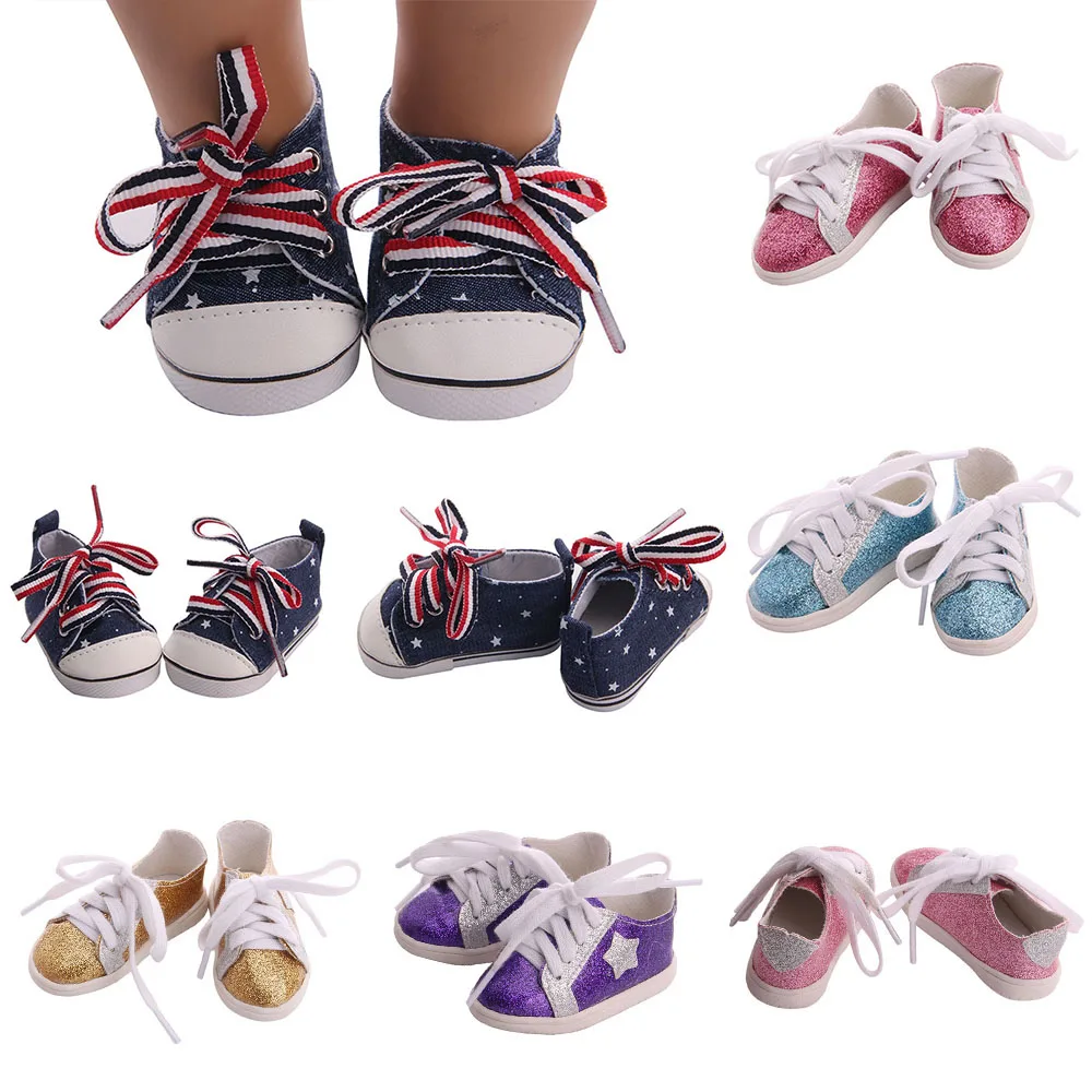 

43CM Born Baby Doll Shoes 7CM Doll Shoes Accessories Suit for 18 Inch American Doll Girl's Toy Our Generation