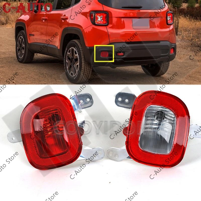 Rear Bumper For Jeep Renegade 2015-2018 NO Bulbs Left Right Led  Reflector light Tail Stop Fog Reflector Lamp Rear turn signal 