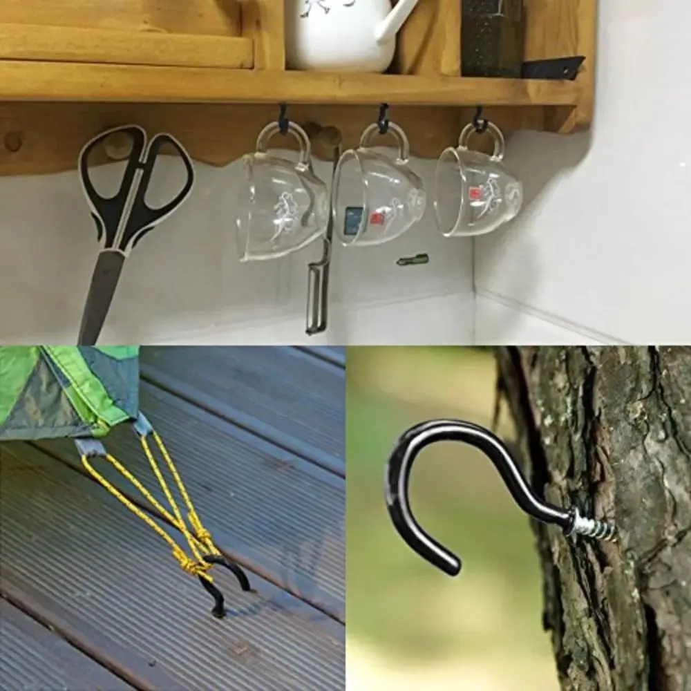 70pcs Premium Metal PVC Dipped Cup Hook PVC Dipped Coating Anti-Slip Open Type Screw Eye Ring Hook Sturdy Structure Anti-Rust