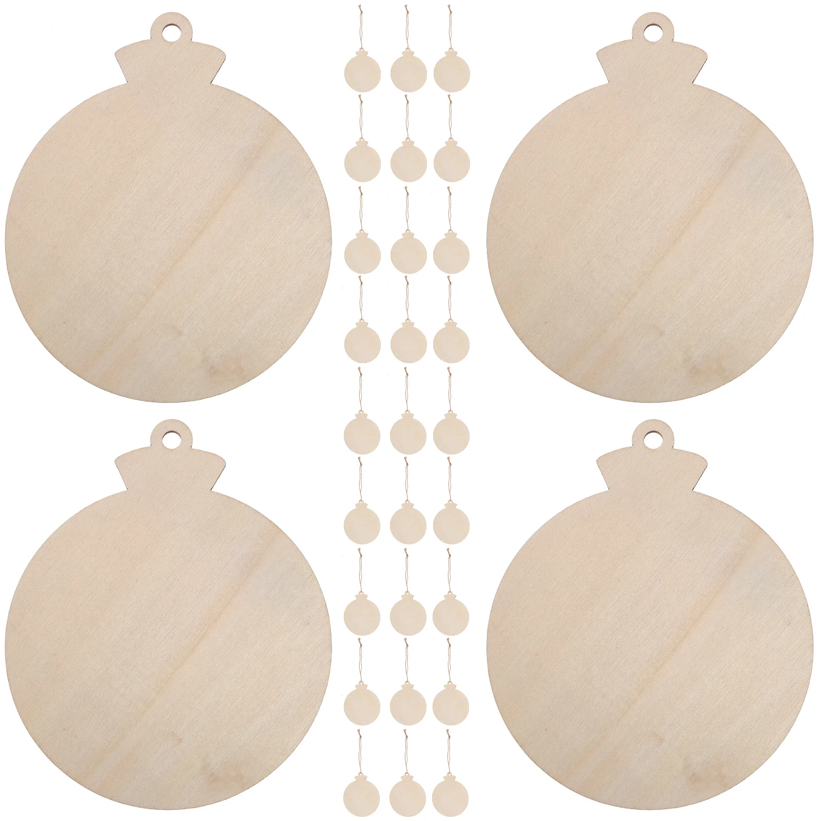 

Rustic Unfinished Wooden Christmas Ornaments Craft Slices Pre-Drilled Natural Wood Cutouts for DIY Holiday Decorations Xmas Tree