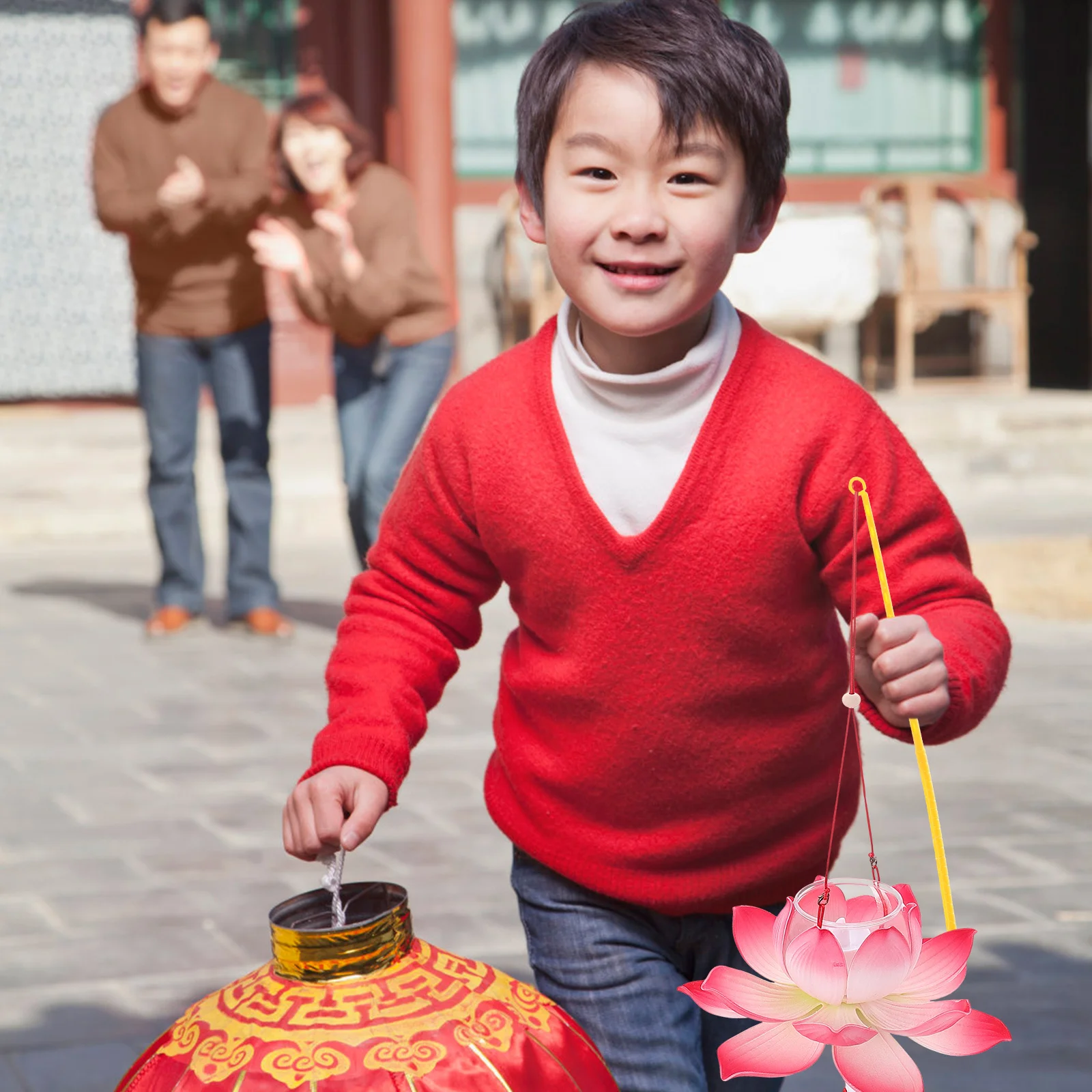 

1Set Exquisite Lantern DIY Material Kit Lotus Shaped Handheld Festive Lamp for Celebration Party Decor Crafts Festive Lantern