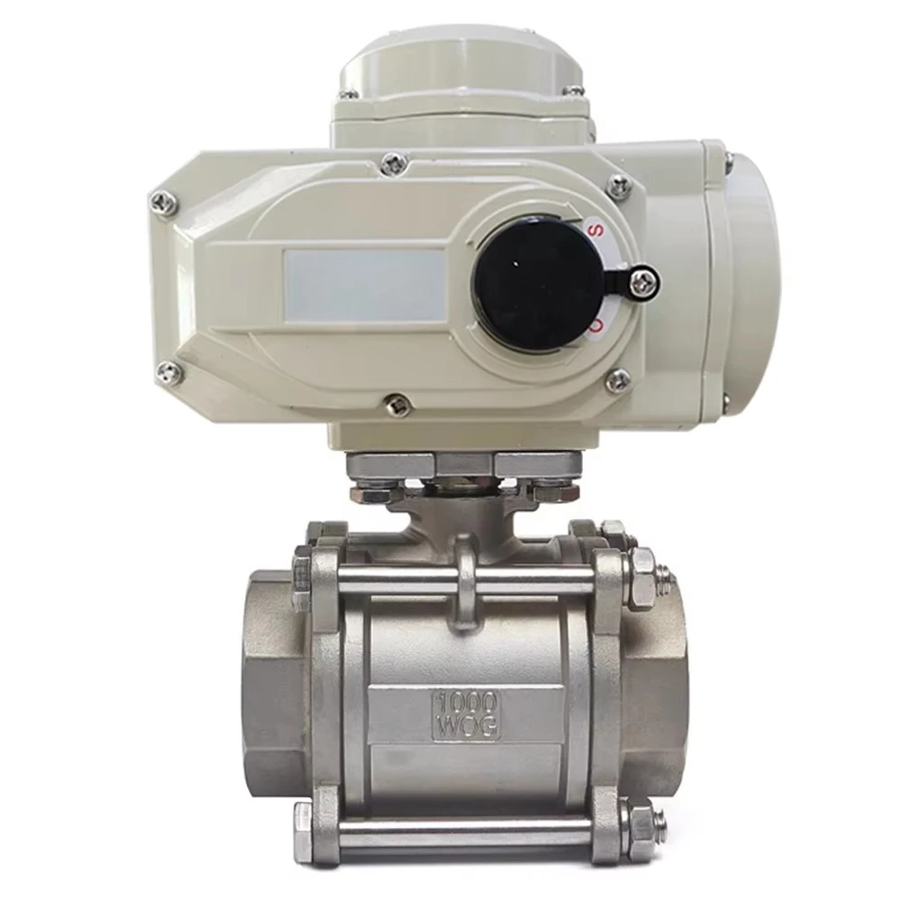 Electric Actuator AC220V Motorized On-off Type 3inch DN80 Stainless Steel 304 Female Thread Ball Valve