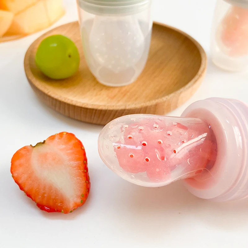 1pcs Silicone Baby Fruit Feeder with Cover Baby Nipple Fresh Food Vegetable Supplement Soother Feeding Teething Pacifier