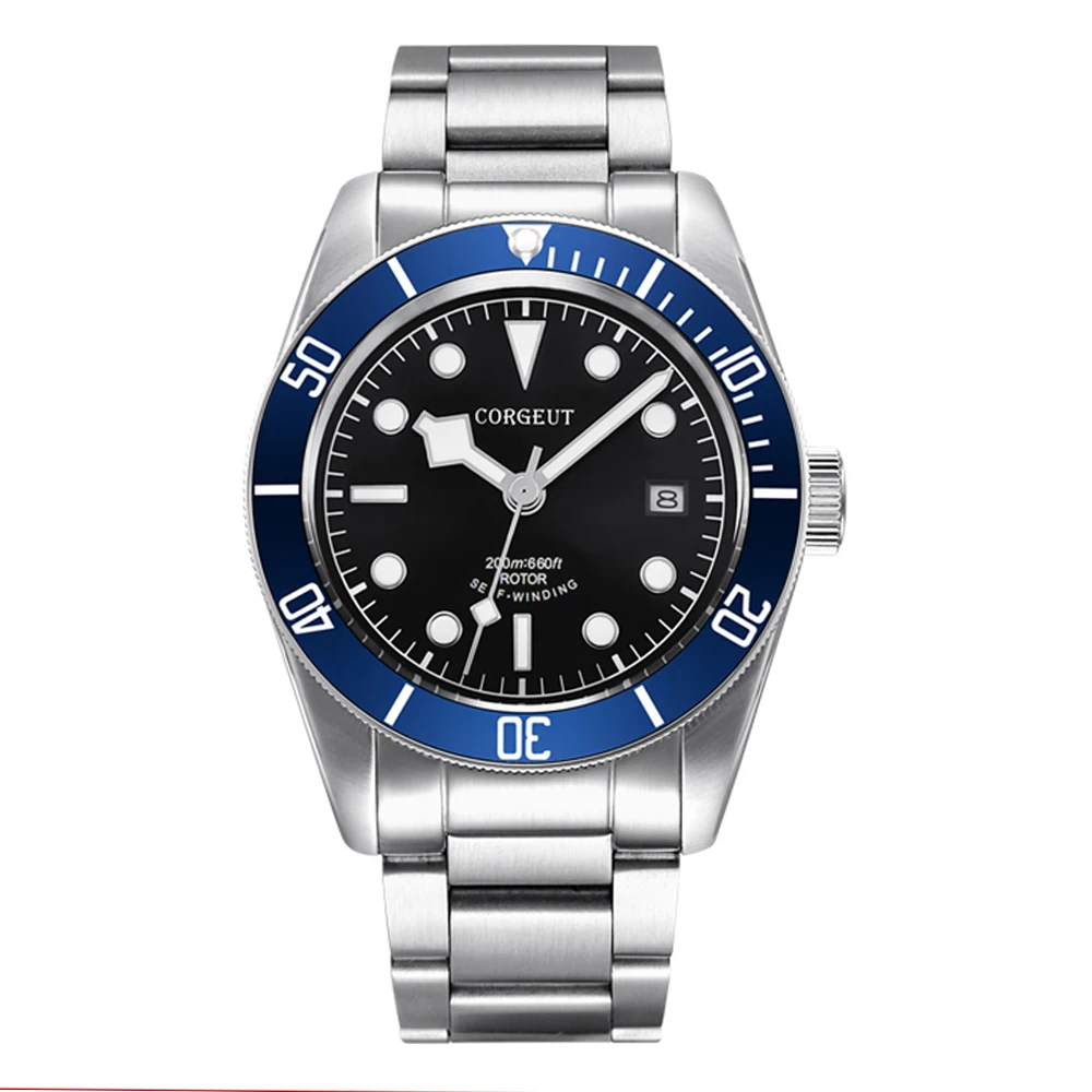 CORGEUT Japan Bewegung Biwan Schneeflocke Business Luxus Männer Uhren Saphirglas Automatische Mechanische Tauchen Datum Uhr für Mann 9
