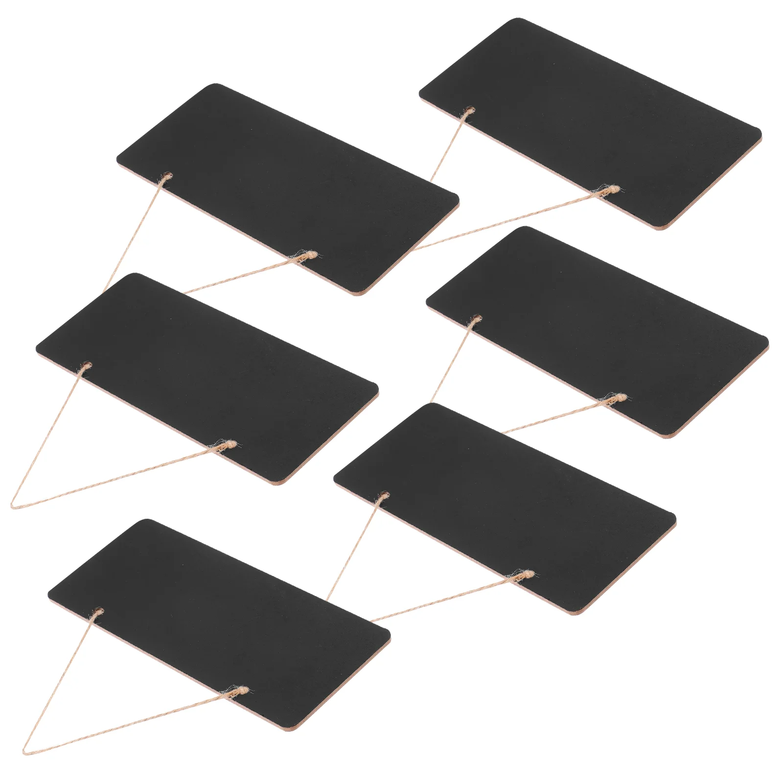 

6 Pcs Show Message Blackboard Hanging Meeting Sign Wooden Chalkboard Price Tag Pendant Label