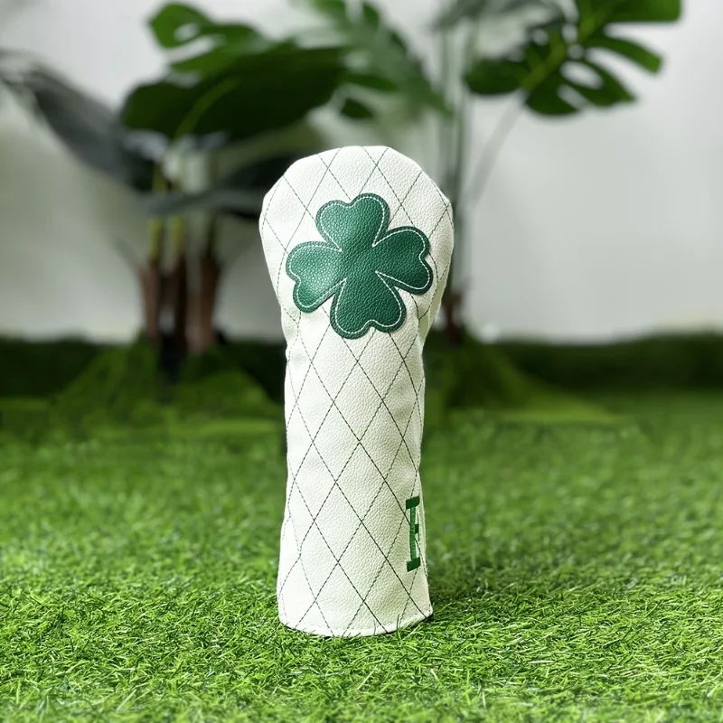 1pc 3pcs Golf Headcovers, Driver Fairway Hybrid Head Cover, Lucky Clover Cross Pattern Golf Head Cover With Number Tags view 4