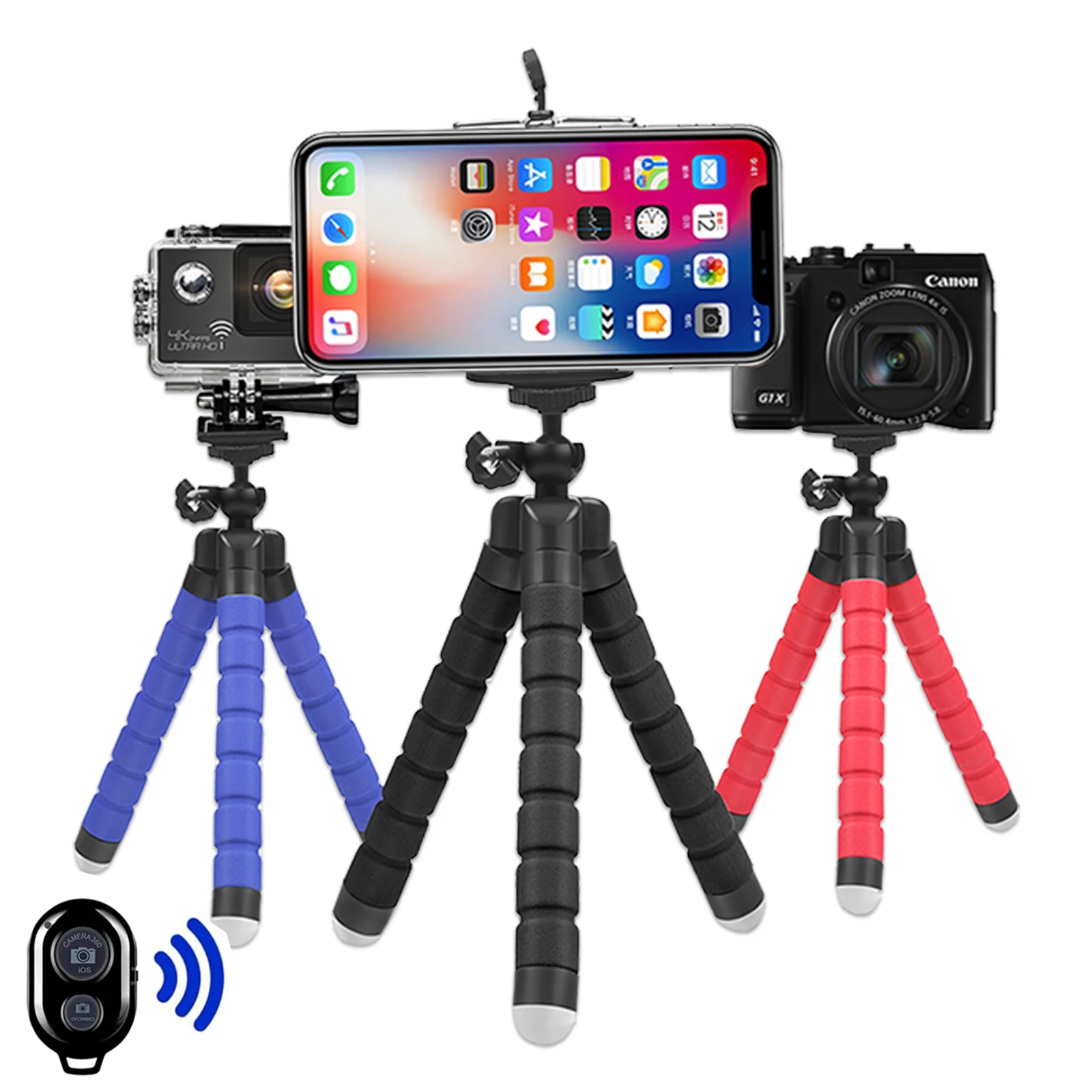 For Gopro Hero 11 10 9 8 7 Black MAX Flexible Mini Octopus Tripod Accessories for Go Pro 6 5 YI Eken SJCAM DBPOWER AKASO Tripods