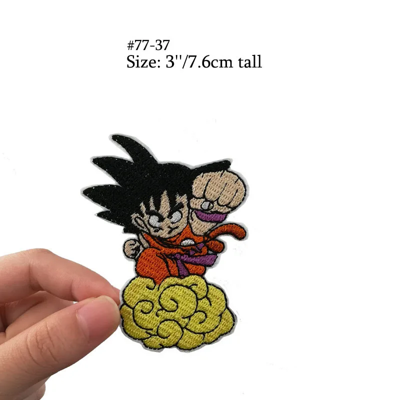 Нашивки с вышивкой Dragon Ball Son Goku для одежды, аниме-наклейки, железные нашивки, мультяшная одежда, куртка, брюки, нашивка, подарок «сделай сам»