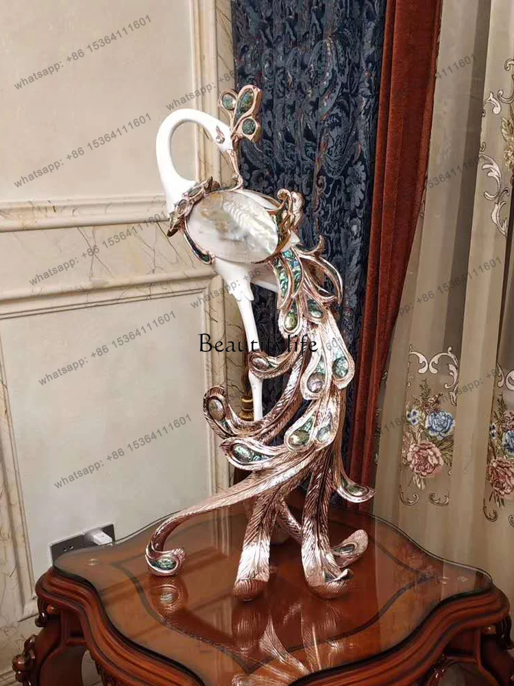

02European Style Living Room Shell Peacock Decoration Home Decoration New House Crafts Creative Furnishings