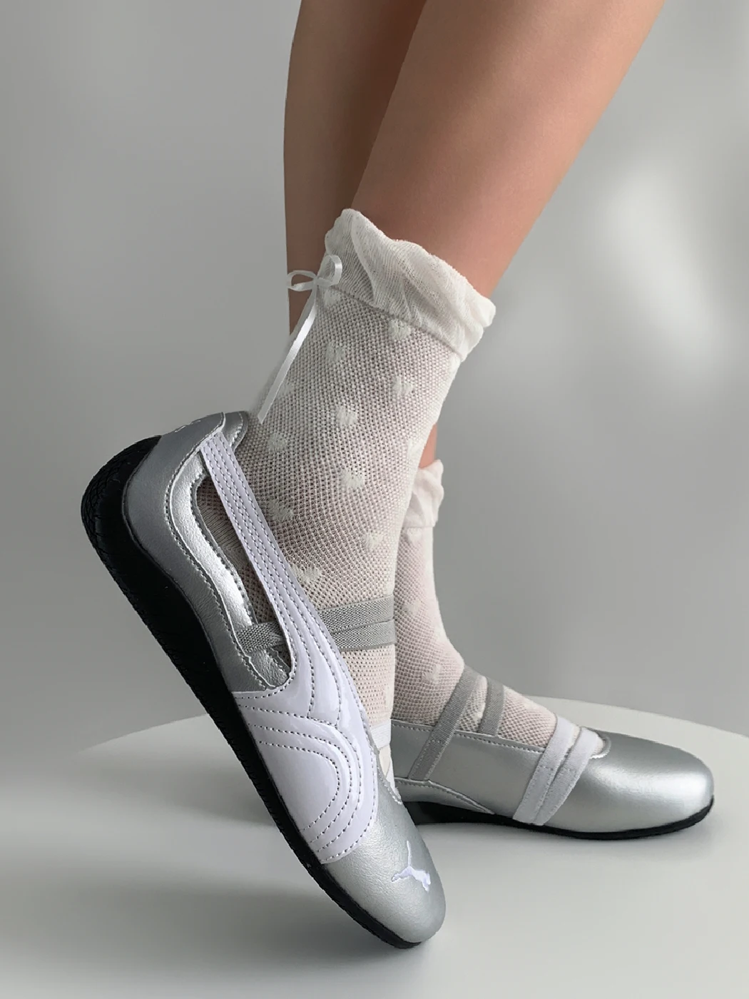 ชุดเต้นบัลเลต์โลลิต้าสีขาวบางเบาสำหรับผู้หญิง รุ่น Ay ort Sos สำหรับห้องเรียนกลางคืน  แบบผูกโบว์  รุ่น Sle Heart  สีขาว  หรือรุ่น Sos Personali Ho...