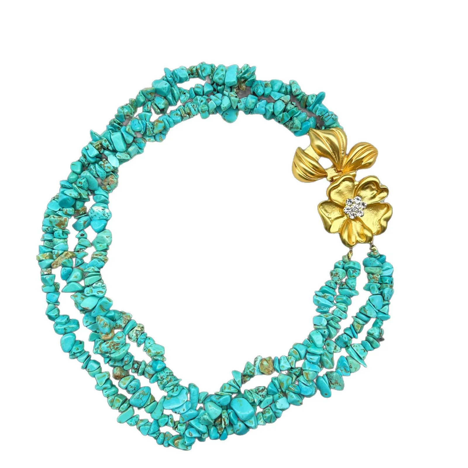 

Бирюзовое колье-чокер во французском стиле, винтажная цветочная пряжка в стиле бохо, пляжные украшения, цепочка из натурального камня для женщин