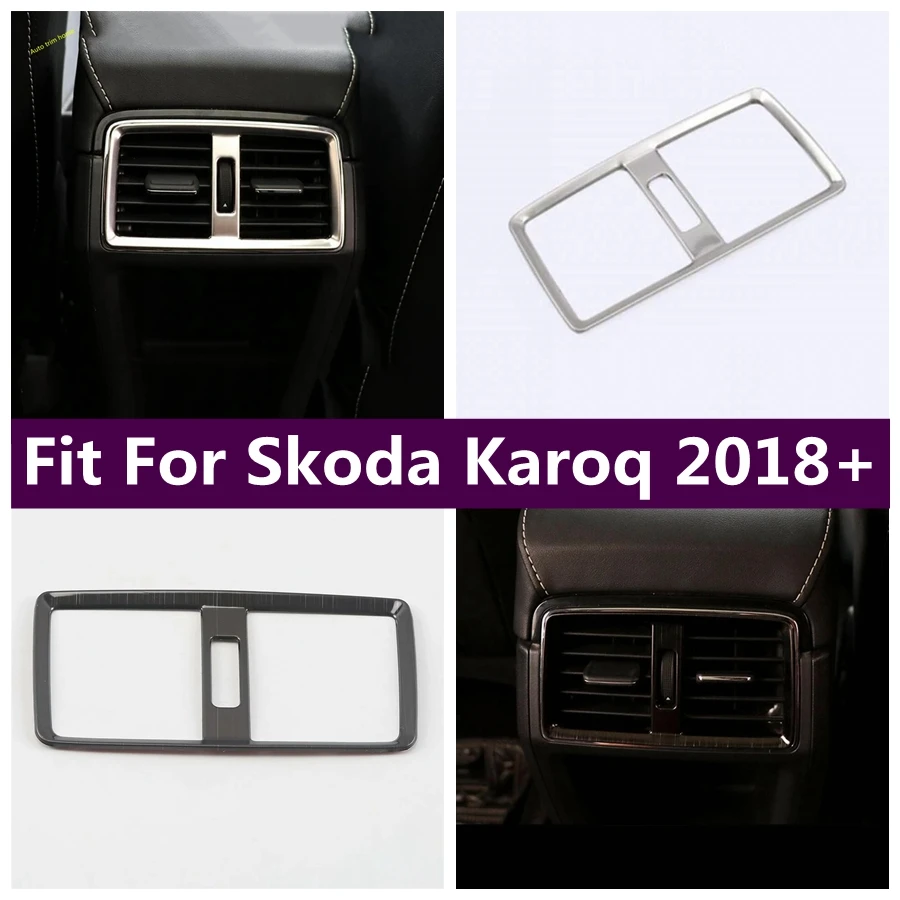 

Interior Rear Armrest Box Air Conditioning Outlet AC Vent Decoration Cover Trim Fit For Skoda Karoq 2018 - 2022 Car Accessories