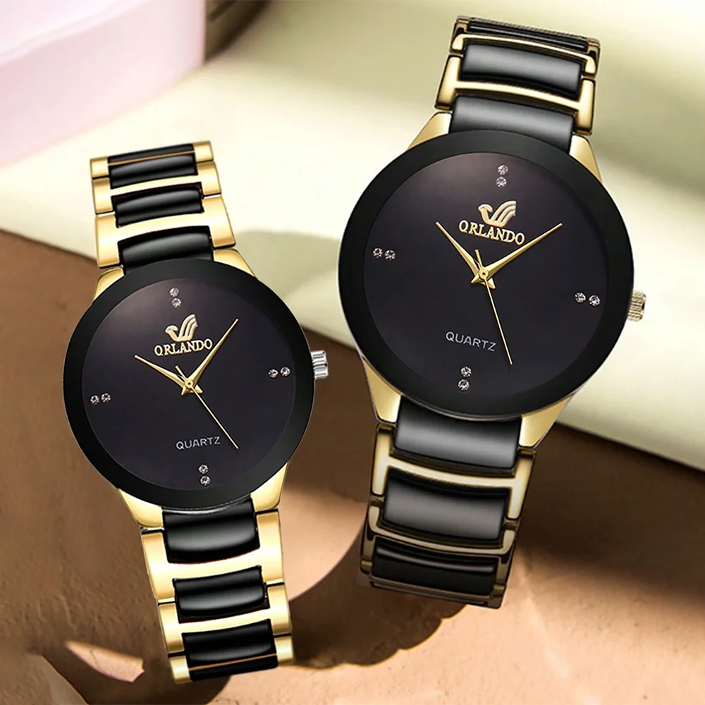 2 Piece Set Fashionable Simple Exquisite Multifunctional Creative Personalized Couple Watch Alloy Watch Quartz Watch Combination