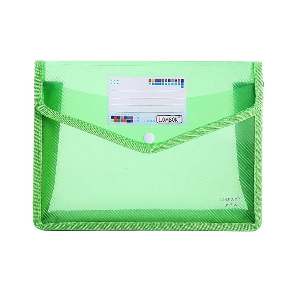 

Snap-type Water proof School Supplies Pvc Portfolio Office Paper Storage Bag Organ File Bag Document Organizers File Folder