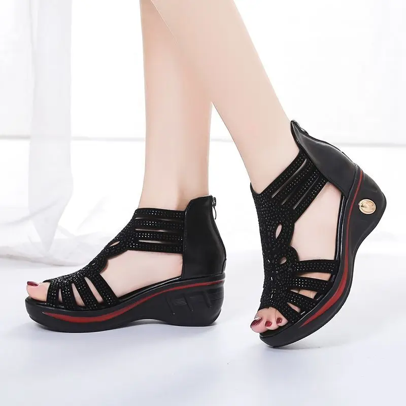 صنادل طراز جلاديتور على الطراز الروماني للنساء موضة عالية الكعب الصيف أحذية مشي غير رسمية Zapato De Tacón Zapatos De Mujer Tendencia #3