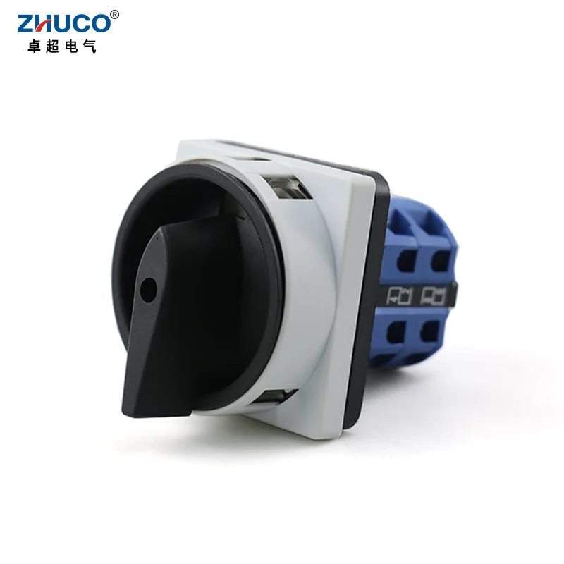 

ZHUCO SZW26-25 2GS 64X64mm Grey Panel 2 Poles 25A Power Cut-off Combination Knob Padlock Control Circuit Rotary Cam Switch