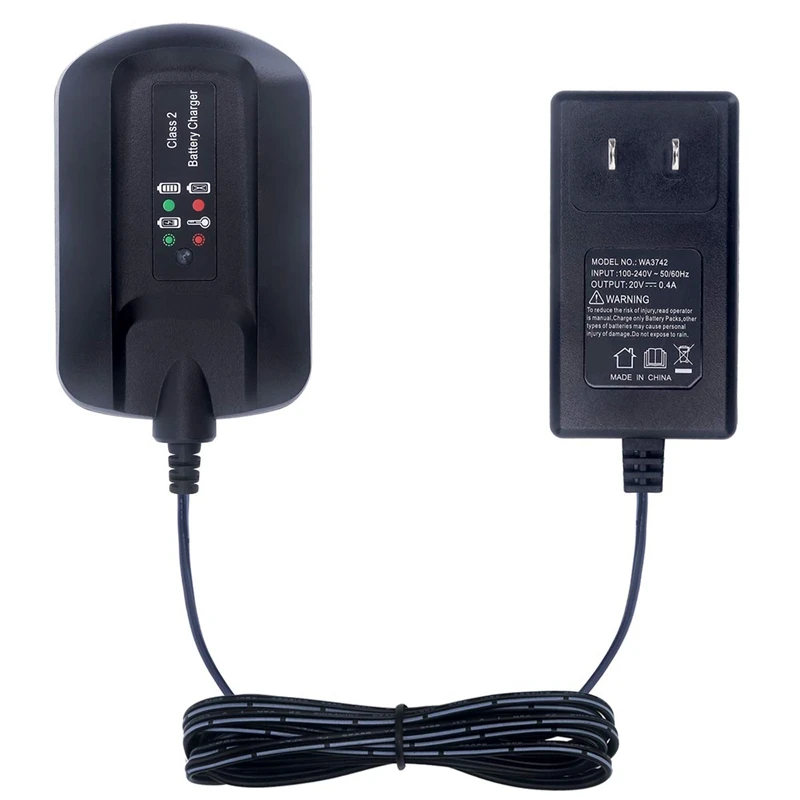 US Plug WA3742 WA3732 20V Lithium Charger Compatible With Worx 18V/20V Powershare Battery WA3525 WA3520 WA3512 WA3512.1