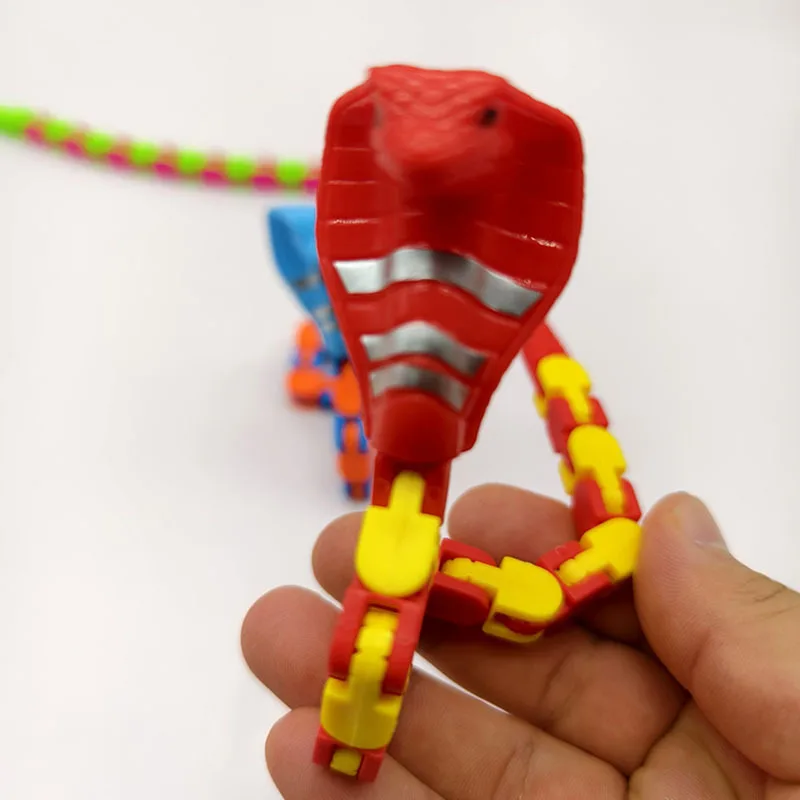 Juguete Sensorial Wacky Tracks De 24 Eslabones – Cadena Serpiente Para Aliviar Estrés, Azul Y Naranja