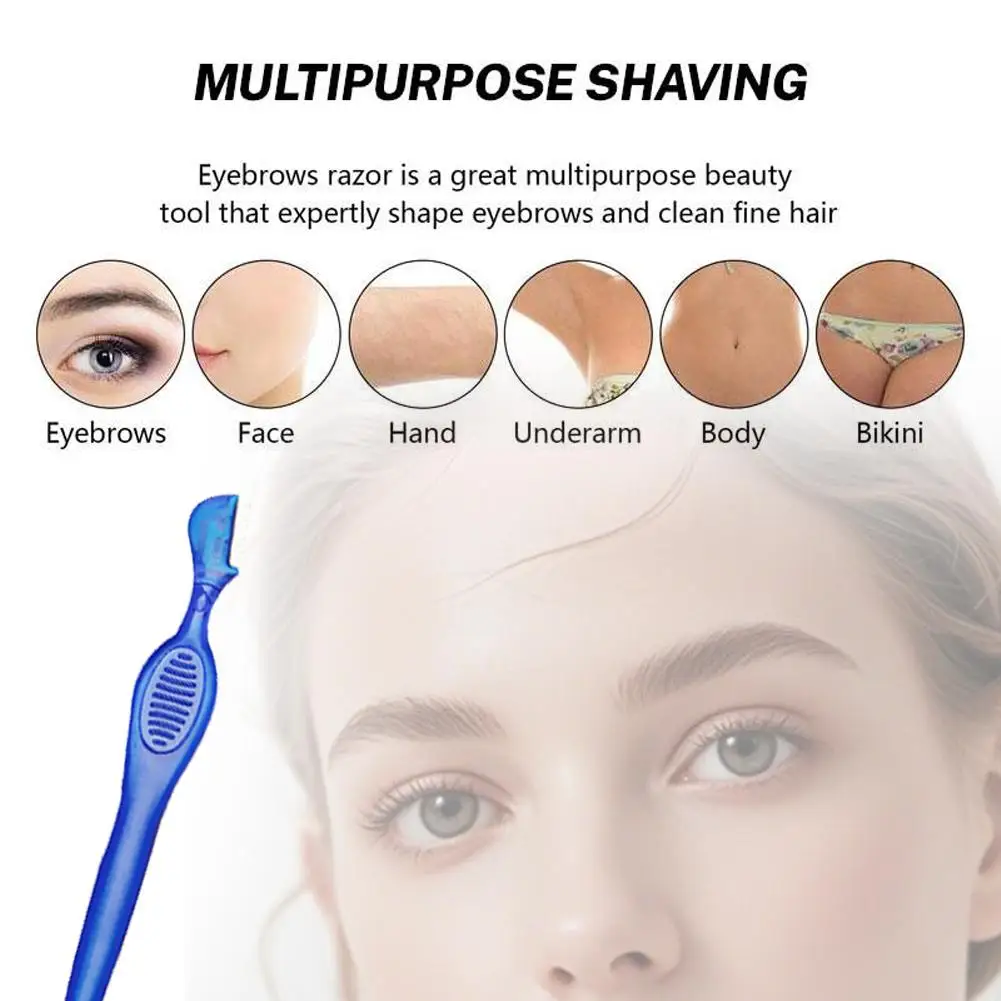 안전 가드가 있는 스테인리스 스틸 눈썹 면도기, 전문가용 얼굴 제모 도구, 여성용 정밀 눈썹 쉐이퍼 블레이드