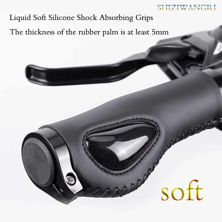 Bike Grip Fahrrad Zubehör Fahrrad Faser Leder Grip Bike Grip Mountainbike Anti-Slip Lenker Abdeckung Lenker Griffe – Detail 1